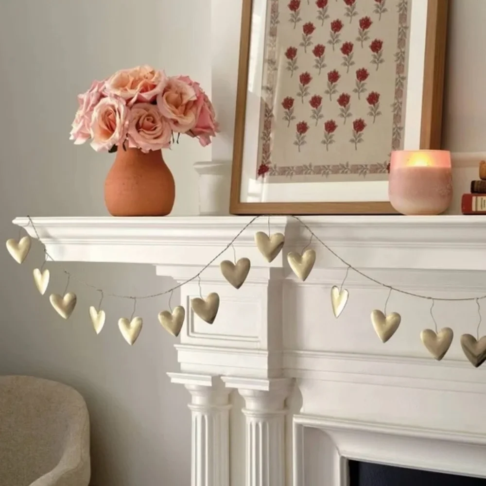 Threshold - Gold Metal Heart Garland